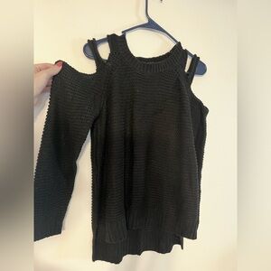 Forever 21 Women’s Cold Shoulder Sweater, Black, Size Small